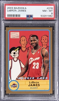 2003-04 Topps Bazooka #276 Gold LeBron James Rookie Card - PSA NM-MT 8
